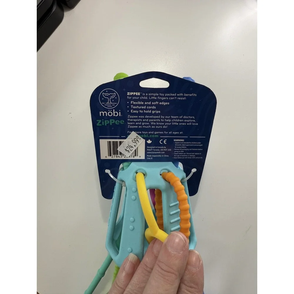 Mobi Zippee Activity Toy for Babies 18‎ Months BPA Free Textured Cords